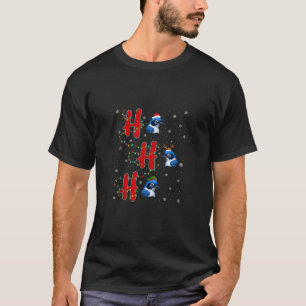 Xmas Lights HO HO HO Blue Jay Bird Funny Ugly Chri T-Shirt