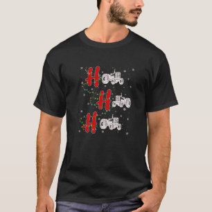 Xmas Lights HO HO HO Tractor Funny Ugly Christmas  T-Shirt
