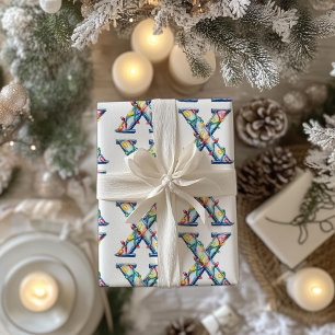 Xmas Lights Letter X Christmas Wrapping Paper