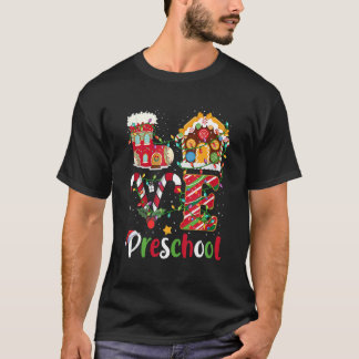 Xmas Lights Love Preschool Teacher Christmas T-Shirt