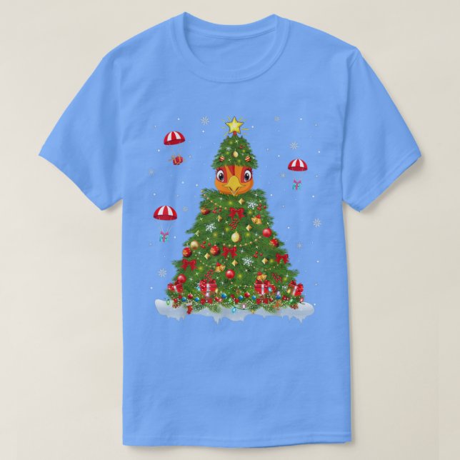 Xmas Lights Matching Family Funny Rooster Christma T-Shirt (Design Front)
