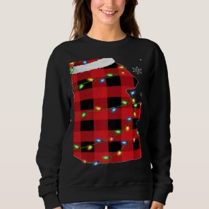 Xmas Lights Red Buffalo Plaid Panda Christmas Paja Sweatshirt