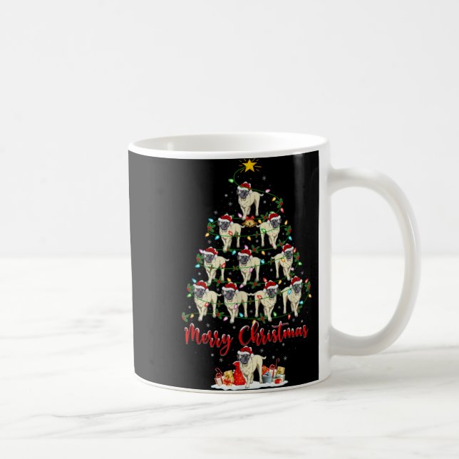 Xmas Lights Santa English Mastiff Dog Christmas Tr Coffee Mug (Right)
