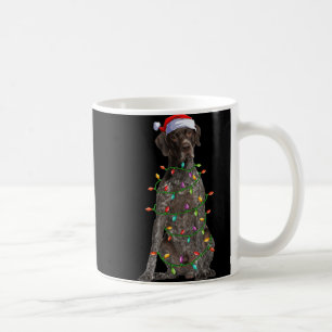 Xmas Lights Santa German Shorthaired Inter Dog Chr Coffee Mug