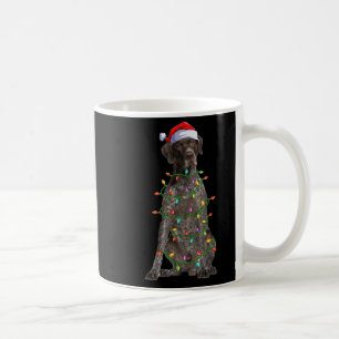 Xmas Lights Santa German Shorthaired Inter Dog Chr Coffee Mug