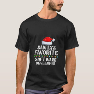 Xmas Lights Santa s Favourites Software Developer  T-Shirt