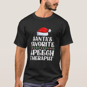 Xmas Lights Santa s Favourites Speech Therapist Ch T-Shirt