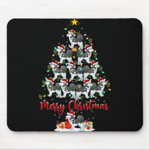 Xmas Lights Santa Siberian Husky Dog Christmas Tre Mouse Pad