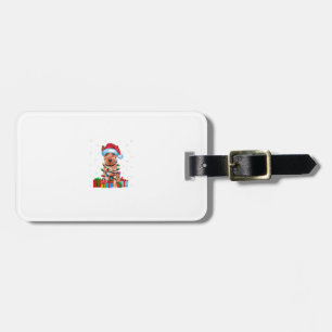 Xmas Lights Santa Soft Coated Wheaten Terrier Dog  Luggage Tag