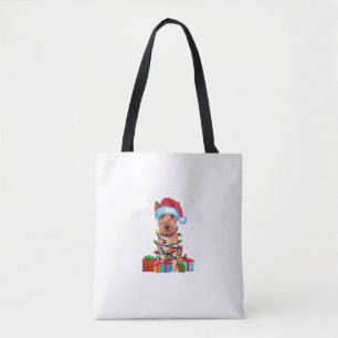 Xmas Lights Santa Soft Coated Wheaten Terrier Dog  Tote Bag