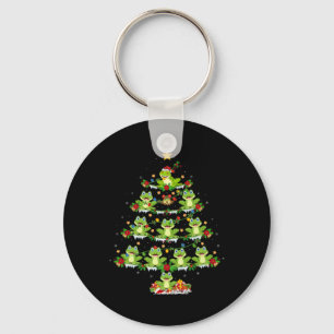 Xmas Lights Santa Tree Frog Christmas Tree Premium Key Ring