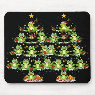 Xmas Lights Santa Tree Frog Christmas Tree Premium Mouse Pad