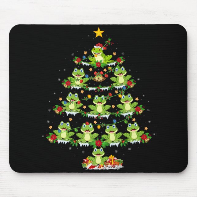 Xmas Lights Santa Tree Frog Christmas Tree Premium Mouse Pad (Front)