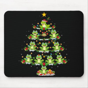Xmas Lights Santa Tree Frog Christmas Tree Premium Mouse Pad
