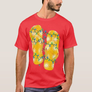 Xmas Lights Summer Flip Flops Hawaiian Christmas I T-Shirt
