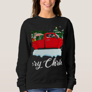 Xmas Lights Tree Santa Flamingo Red Truck Merry Ch Sweatshirt