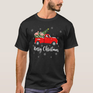 Xmas Lights Tree Santa Flamingo Red Truck Merry Ch T-Shirt