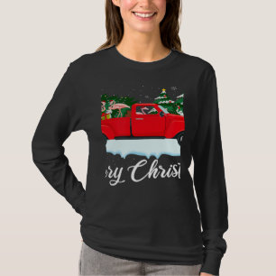 Xmas Lights Tree Santa Flamingo Red Truck Merry Ch T-Shirt