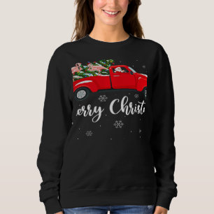 Xmas Lights Tree Santa Ride Flamingo Red Truck Chr Sweatshirt
