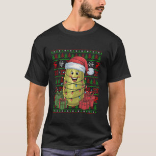 Xmas Lights Ugly Santa Hat Vegetable Pickle Christ T-Shirt