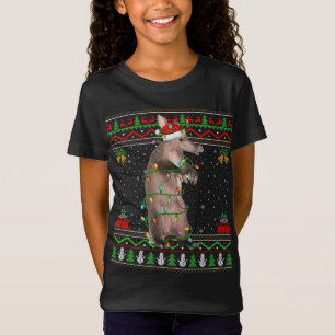 Xmas Lights Ugly Sweater Style Santa Aardvark Chri