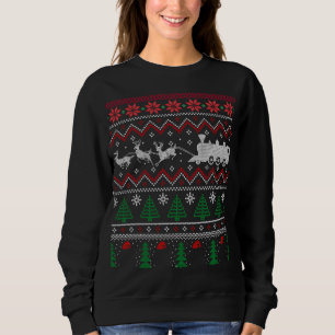 Xmas Locomotive Model Train Ugly Christmas Sweater