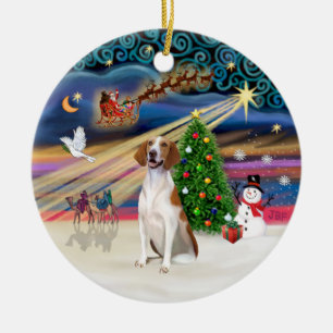 Xmas Magic - American Foxhound Ceramic Tree Decoration