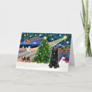 Xmas Magic-Briard-Blk Holiday Card