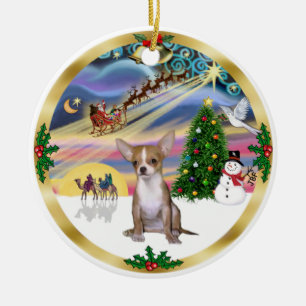 Xmas Magic - Chihuahua1 Ceramic Tree Decoration