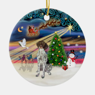 Xmas Magic - German Short Haired Pointer Ceramic Tree Decoration
