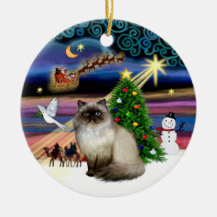 Xmas Magic - Himalayan 7 (seal point) Ceramic Tree Decoration