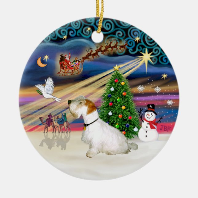 Xmas Magic - Sealyham Terrier (L-sit) Ceramic Tree Decoration (Front)