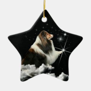 Xmas Magic Sheltie Ceramic Tree Decoration