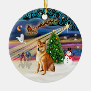 Xmas Magic - Shiba Inu 7 Ceramic Tree Decoration