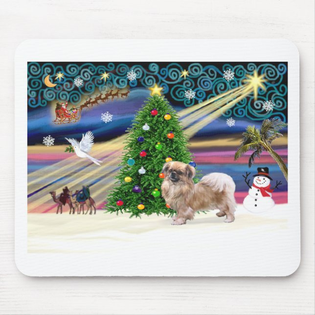 Xmas Magic-Tibetan Spaniel Mouse Pad (Front)