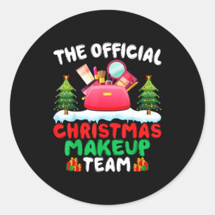 Xmas Makeup Artist Team - Beautician Cosmetologist Classic Round Sticker
