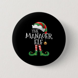 Xmas Manager Elf Matching Family Group Christmas E 6 Cm Round Badge