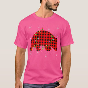Xmas Matching Family Buffalo Plaid Wombat Christma T-Shirt