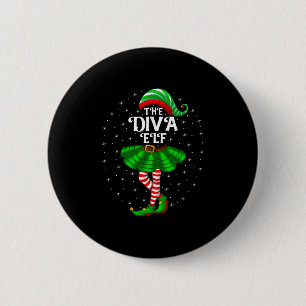 Xmas Matching Family Women Girls Mum The Diva Elf  6 Cm Round Badge
