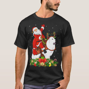 Xmas Matching Funny Santa Riding Great Pyrenees Ch T-Shirt