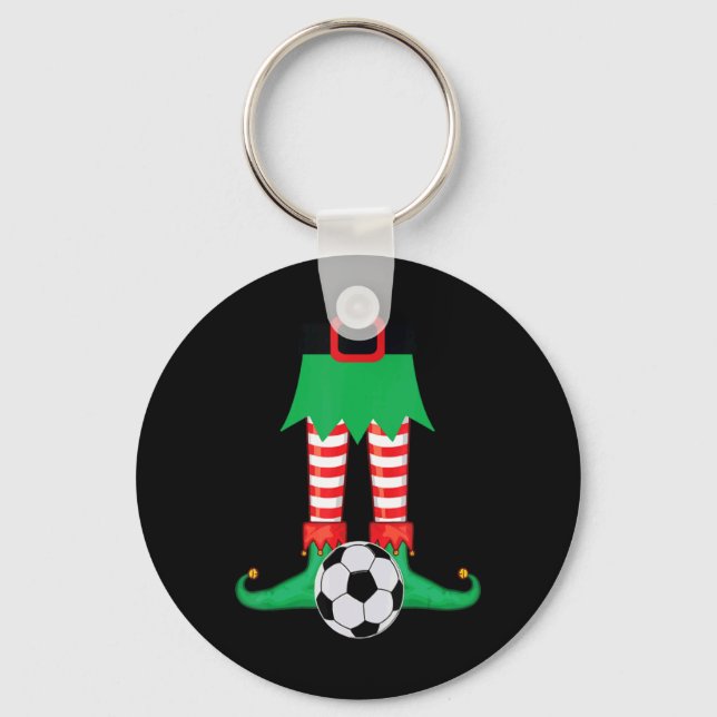 Xmas Matching Soccer Elf Pajama Christmas Team S T Key Ring (Front)