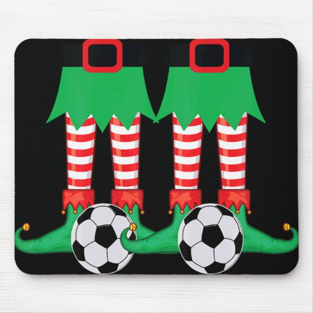 Xmas Matching Soccer Elf Pajama Christmas Team S T Mouse Pad (Front)