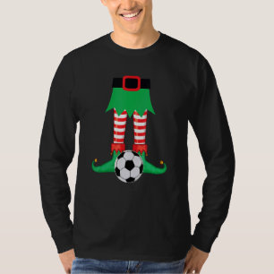 Xmas Matching Soccer Elf Pajama Christmas Team Spo T-Shirt
