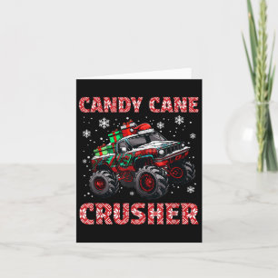 Xmas Monster Truck Christmas Candy Cane Crusher Bo Card