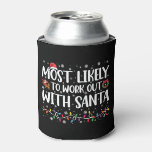 Xmas Most Likely To Work Out With Santa Family Can Cooler