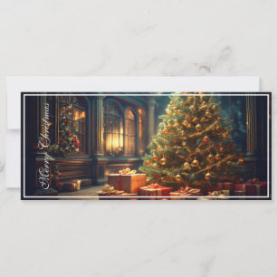 Xmas Motif with Presents Under the Christmas Tree 