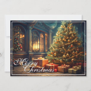 Xmas Motif with Presents Under the Christmas Tree