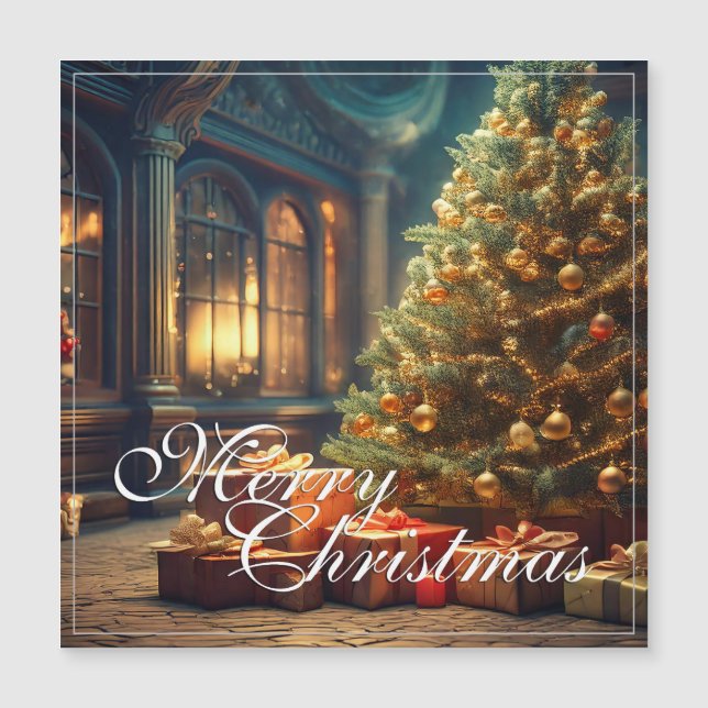 Xmas Motif with Presents Under the Christmas Tree  (Front)