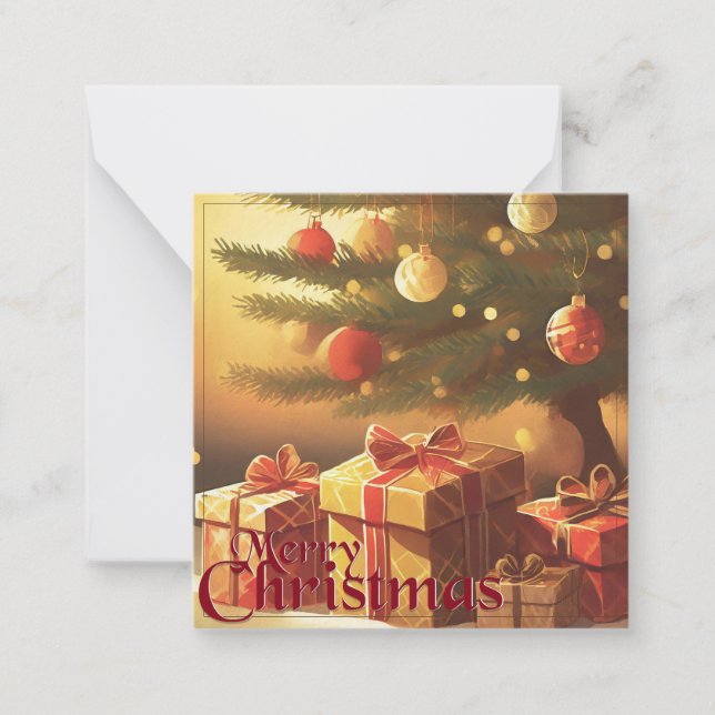 Xmas Motif, with Presents Under the Christmas Tree Card (Front)