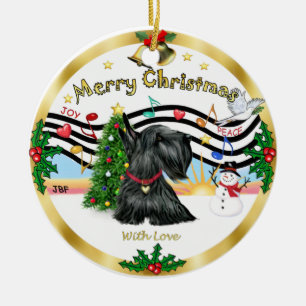 Xmas Music 1 - Scottish Terrier Ceramic Tree Decoration
